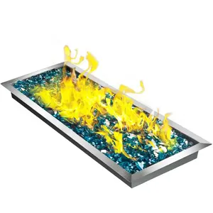 Persegi panjang luar ruangan Gas alami pembakar lubang api Drop-in Fire Pit panci Kit