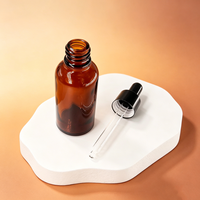 Flacon compte-gouttes rond vide en verre ambré personnalisé avec logo pour huiles essentielles et sérums de soin de la peau – 15ml, 30ml, 60ml, 100ml, 120ml, 1oz, 2oz