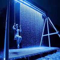 K831 Cortina de Agua LED Mística para Exteriores, Cascada Interactiva sin Salpicaduras, Cortina de Agua Programable con Efecto Lluvia, Ideal para Guarderías