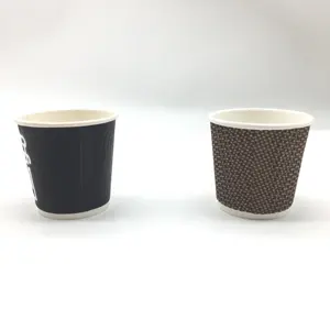 Recycelbare Einweg-Kaffee papier becher OEM-Logo Doppels chicht verdickte 300ml Kaffee papier becher 6 Unzen Papier kaffeetasse mit Deckel