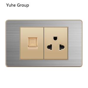 Prise murale thaïlandaise en aluminium brossé avec port USB-C pour ordinateur - Product Image 5