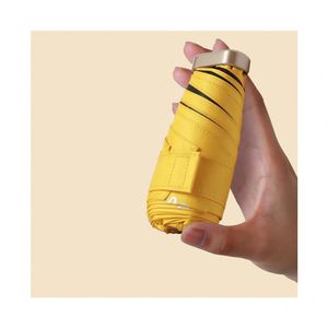 Parapluie de voyage miniature personnalisé pour femme, logo personnalisé, design moderne, structure en fibre de verre, cinq plis, tissu pongé 210T - Product Image 1