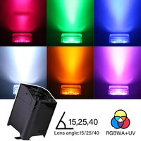 Projecteurs LED d'Ambiance 6x18W RGBWAUV 6-en-1 sur Batterie, Sans Fil, Projecteur PAR pour Scène, Mariage, Bar, DJ