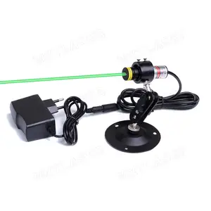 D18x65mm 520nm focusável 10mw, lente de vidro de 135mw, módulo laser, ponto verde direto (módulo laser + adaptador + suporte)