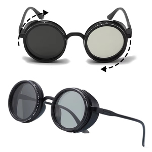 แว่นกันแดดโพลาไรซ์ทรงกลม รุ่น Retro ND9-level ปี 2026 ปรับความเข้มแสงได้ ป้องกันรังสียูวี 400 สไตล์พังก์ สำหรับผู้ชายและผู้หญิง เหมาะสำหรับกิจกรรมกลางแจ้ง - Product Image 2