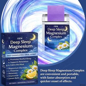Bandes orales de complexe de magnésium à dissolution rapide et fiable à la mélisse pour un sommeil profond, apaisant l'esprit et favorisant la relaxation - Product Image 1