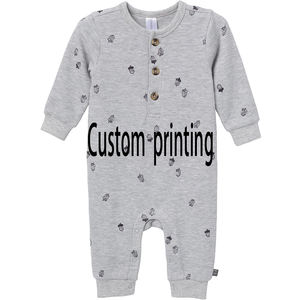 Vente en gros, barboteuse 0-3 <span class=keywords><strong>mois</strong></span> personnalisée en coton avec fermeture éclair à manches longues pour l'hiver, barboteuse en coton pour bébés et enfants - Product Image 1