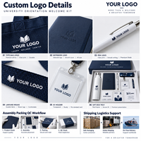 Kit de bienvenue universitaire personnalisé : Sac fourre-tout, carnet, stylo, cordon tour de cou, porte-badge, bouteille – Cadeau étudiant – Fournisseur OEM ODM