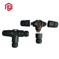 Connecteur Électrique Étanche IP67/IP68 en T à 3 Voies, Assemblé sur Site, M20, 2 à 8 Broches, à Vis, pour Câble