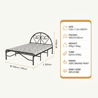 Base de Cama de Hierro Forjado Especial para Hotel, Resistente, Estable, Silenciosa, Fácil de Limpiar, Plataforma Metálica Duradera para Habitación de Huéspedes