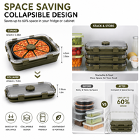Boîte à lunch en silicone 4 en 1 avec logo personnalisé, sans BPA, de qualité alimentaire, boîte bento, passe au micro-ondes et au lave-vaisselle, avec double joint anti-fuite