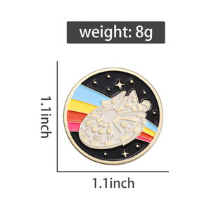 スターエナメルピン宇宙船金属ブローチラペルバッジジュエリーバックパックアクセサリー卸売 - Product Image 6