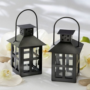 Wholesale Tabletop and Hanging Decorative Mini Black Metal <b>Tea</b> <b>Light</b> Candle Holder <b>Lanterns</b> - Product Image 1