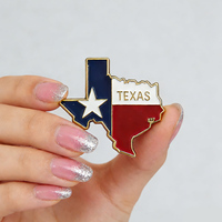 Drapeau de l'État du Texas de haute qualité pour épinglette Usine directement vendue Logo personnalisé Émail doux Badge coloré plaqué en gros