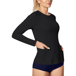 Camiseta de Manga Larga con Protección Solar UPF 50+, Transpirable, de Secado Rápido, con Cierre de Cremallera, Estampada con Serigrafía Personalizada para Mujer, Venta al Por Mayor - Product Image 5