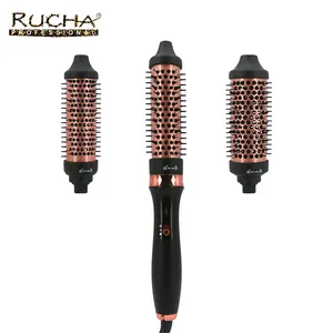 Custom Hair Styling tools Professional Electric Hot Comb 3 in 1 Detachable Hair Curling Brush