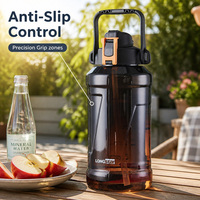 Bouteille d'hydratation Longstar OEM 2L sans BPA, écologique, anti-fuite, avec bouchon à boire directement et corde, pour usage domestique et alimentaire