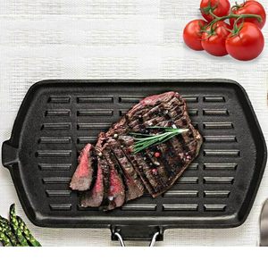 Padella Griglia Rettangolare in Ghisa 23x36cm Nera Compatibile con Induzione Manico Pieghevole - Product Image 6