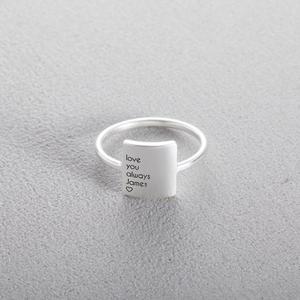 Inspire Stainless Steel Jewelry Personalized Custom Engraved <strong>Dainty</strong> <strong>Ring</strong> Everyday Statement <strong>Ring</strong> Minimalist Stacking <strong>Ring</strong> - Product Image 6