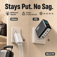 Chargeur GaN3 Durable 148W PD3.1, Multi-Ports avec Écran Intelligent USB-C PD, Conception Portable, Commandes en Gros Bienvenues