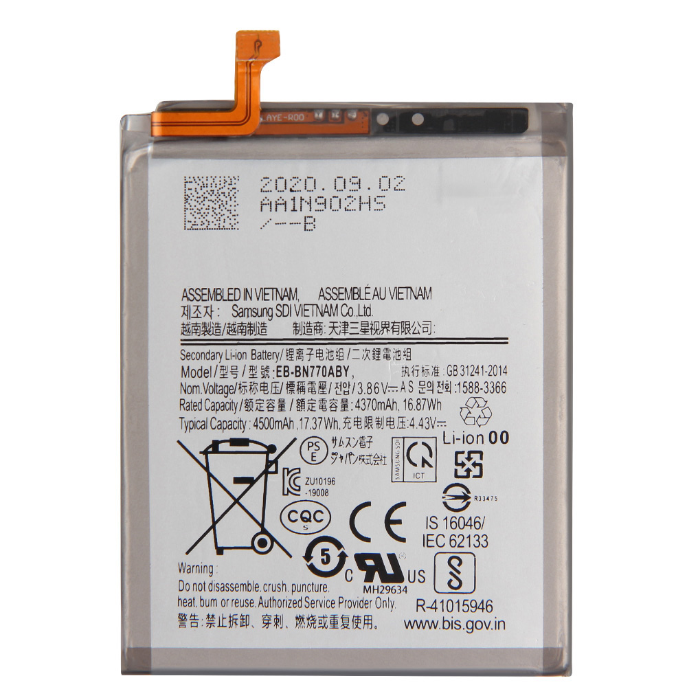 4370mAh rechargeable k8 3.85v direct sell lithium batteries for samsung note 10 lite