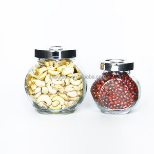 Mayorista 50ml 180ml 380Ml 480ML Frasco de especias de vidrio redondo plano con tapón de rosca plateado para almacenamiento de alimentos de nueces - Product Image 4