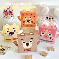 Noël dessin animé Animal lapin carton fait à la main boîte-cadeau revêtement UV pour la saison de remise des diplômes bonbons cadeau d'anniversaire main de bébé