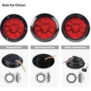 Fanale posteriore rotondo da 4 "DC12-24V indicatore laterale LED Truck Light Stop/ Trail/indicatore funzioni stroboscopiche con 12 LED IP 65 e connettore - Product Image 3