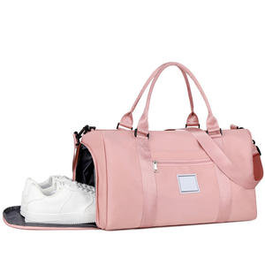 กระเป๋าผ้าไนลอนกันน้ำความจุขนาดใหญ่สำหรับผู้หญิงกระเป๋าโท้ทสำหรับไปยิมยิมยิมสามารถกำหนดโลโก้ได้เองสำหรับสุดสัปดาห์กีฬาช่องเก็บรองเท้า - Product Image 5