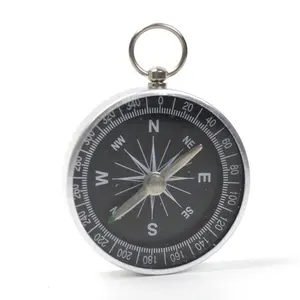 Aluminium Compass Portable Round Non-lid Navigation Direction Compass Box For Boy Customized Waterproof Metal Compass For Men