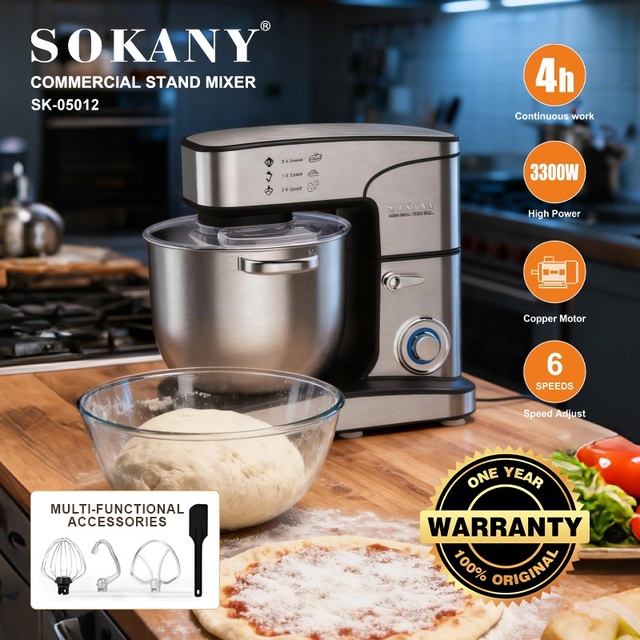 Sokany Stand Food Mixer 18L Electric Mixer Bread Dough Mixing Machine Silver Blender Household Appliances