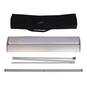 Led Light Deluxe Retractable Broad Base China Roll Up Banner Stand Display