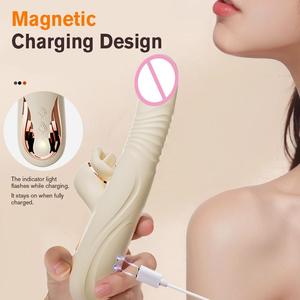 Vibrateur automatique BANSEY à succion et poussée, avec chauffage constant 42°C, godemiché nervuré, double stimulation, jouet pour adulte féminin - Product Image 5