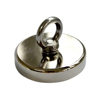 Aimant de pêche surpuissant ndfeb neo, kit magnétique avec anneau de levage à œil, 10 kg, D90