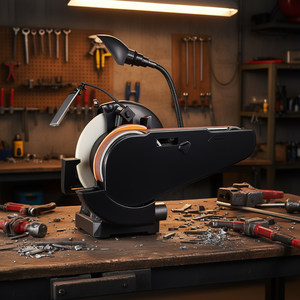 Amoladora de Banco de 8 Pulgadas con Lijadora de Banda de 2 x 28 Pulgadas, Motor de Inducción de 3.5 A, Profesional para Trabajar Metales, Afilar y Esmerilar - Product Image 2