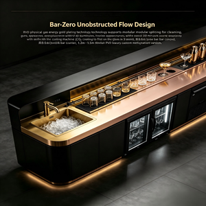 OEM station multifonctionnelle de bar à cocktails en acier inoxydable style bar réfrigérateur plan de travail caractéristiques électriques station de bar de barman - Product Image 3