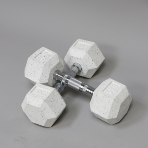 Ensemble d'haltères hexagonales en caoutchouc blanc de haute qualité sans odeur, 5 kg, pour entraînement complet du corps et musculation - Product Image 5