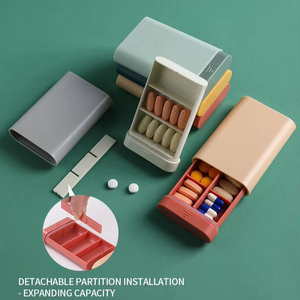 New Mini Small Portable Travel Vitamin Box Pill Cases 7 Days 6 Grids <b>Container</b> Organizer Storage <b>Tablet</b> Medicine Fish Oils - Product Image 4
