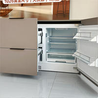 Nouveau prix d'usine, mini réfrigérateur-congélateur domestique 196L, réfrigérateur en plastique intégré, tiroir sous le comptoir, mini bar
