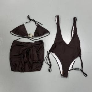 Traje de Baño Viviblook Z103ST03 para Mujer, Bikini Sexy con Push-Up, Diseño Hueco, Conjunto de Bikini de 3 Piezas con Minifalda, Ropa de Playa - Product Image 6