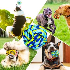 Jouets à mâcher pour animaux de compagnie de haute qualité chien coloré coton interactif morsure chien jouets corde aléatoire jouets balle pour chiens - Product Image 4