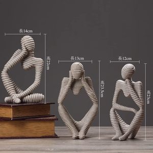 Stile pensatore 9.44 pollici astratta resina artigianato statua Design unico scultura - Product Image 6