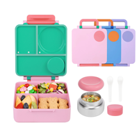 Boîte à lunch isotherme de haute qualité en plastique 1-3L avec poignée, cuillère, fourchette, anti-fuite, compatible micro-ondes, sans BPA, écologique, 4 compartiments