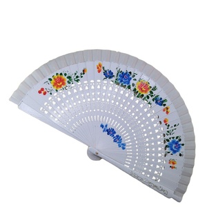 Innovador Abanico de Pared de Madera con Grabado Artístico de Flores Multicolor de Doble Cara de 23 cm, Regalo de Boda Español - Product Image 2