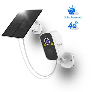 Nieuwe 3mp Hd 4G Solar Camera Draadloze Cctv 4G Batterij Camera 5000Mah Ip66 Waterdichte Solar Lading Batterij Outdoor Mini Camera