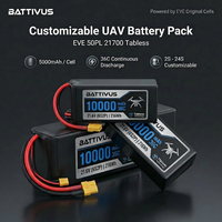 Batería de Litio Inteligente BTV de Alta Velocidad 25C 4S 5S 6S 8S 10000mAh 10Ah para Juguetes RC, Drones, Full Tab 50PL FPV UAV 21700