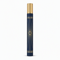Flacon de parfum vide personnalisé, format stylo fin, 35 ml, avec capuchon côtelé doré, flacons de parfum en verre rechargeables de luxe, vente en gros