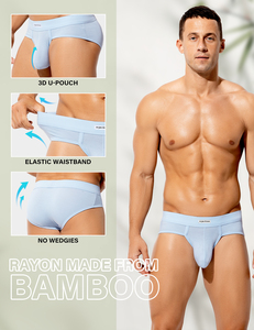 AK vente en gros de sous-vêtements pour hommes avec pochette 3D slip pour hommes slip de marque quotidien sous pantalon slip en bambou pour hommes - Product Image 5