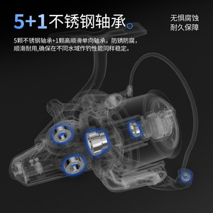 Carrete de Pesca Giratorio Chiren M, Relación de Engranajes 4.8:1, Aleación de Aluminio, Mano Derecha, para Agua Dulce y Salada - Product Image 3