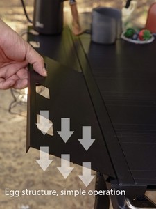 שולחן אלומיניום מתקפל חיצוני מורחב לקמפינג נייד לפיקניק ברביקיו IGT כיריים ניידות מטבח נייד שולחן הרמה לא ארוז - Product Image 5